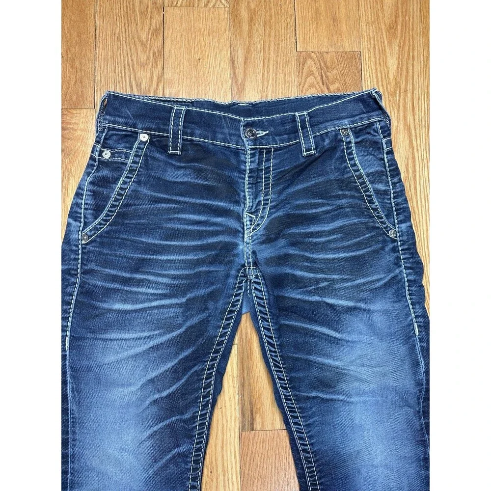 True Religion World Tour Jogger Jeans Mens 32x29 Blue Stretch Denim Y2K 29